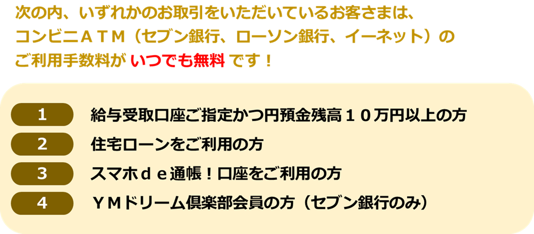 優遇サービスの条件